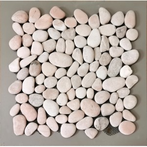 MOSAIQUE SUR FILET PINK PEBBLE - 33 x 33cm