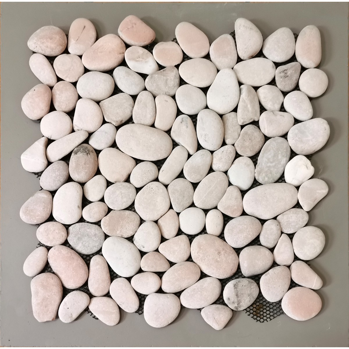 MOSAIQUE SUR FILET PINK PEBBLE - 33 x 33cm