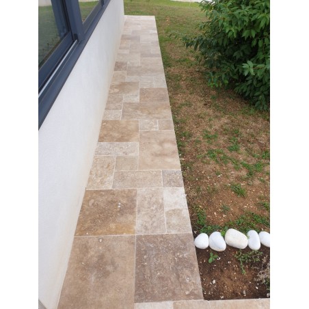 DALLAGE TRAVERTIN CAMPAGNE - OPUS 4 FORMATS - (LA PALETTE de 38,58m²)