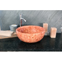 Vasque Mosaique en Travertin Rose
Dimensions : Ø40 x ht16cm