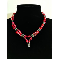 Collier Hématite & Bambou...