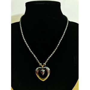 Collier Coeur Hématite