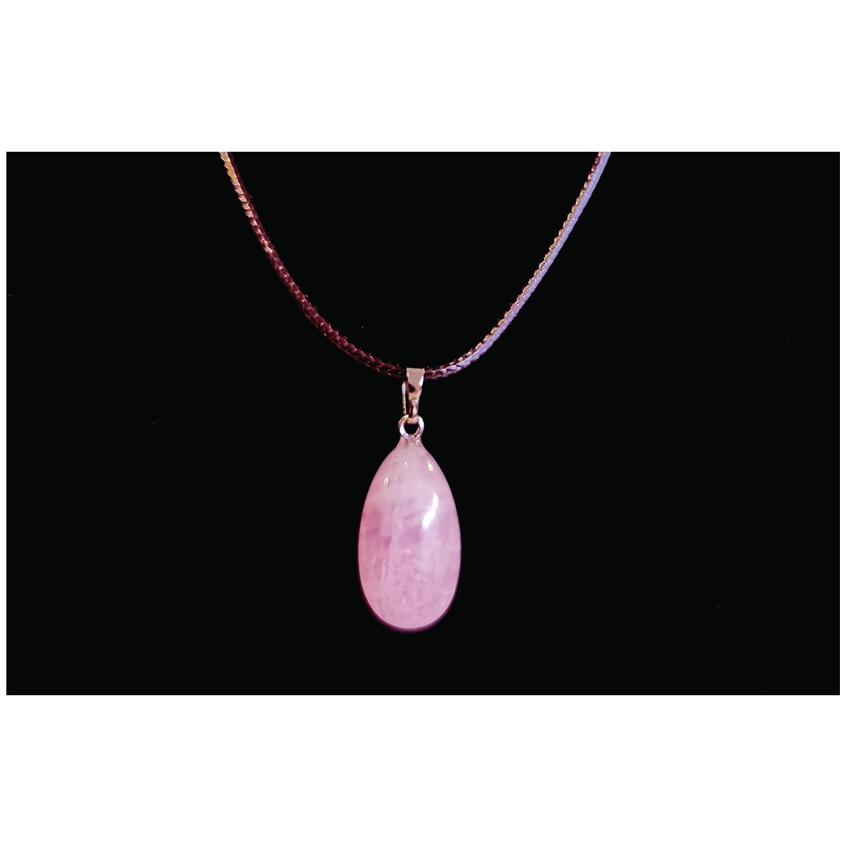 Ensemble Chaîne Argent + Pendentif Quartz Rose