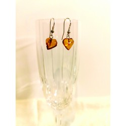 Boucles d'Oreilles Coeur Ambre