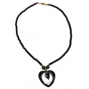 Collier Coeur Hématite